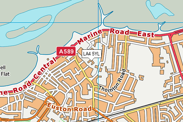LA4 5YL map - OS VectorMap District (Ordnance Survey)