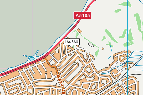 LA4 6AU map - OS VectorMap District (Ordnance Survey)