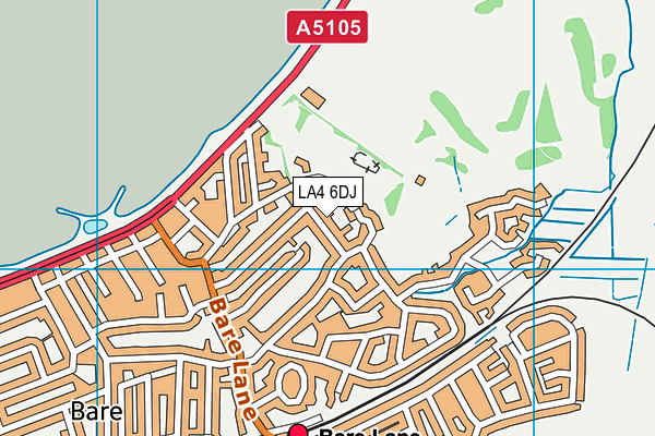 LA4 6DJ map - OS VectorMap District (Ordnance Survey)