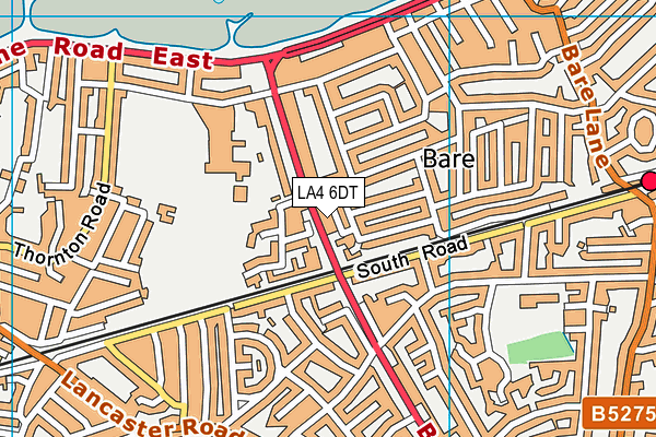 LA4 6DT map - OS VectorMap District (Ordnance Survey)
