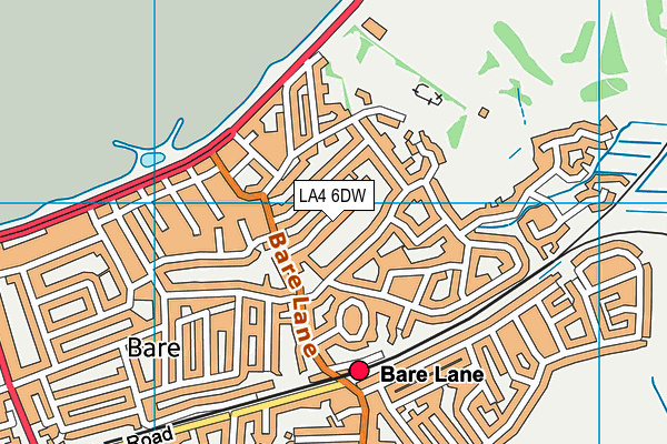 LA4 6DW map - OS VectorMap District (Ordnance Survey)