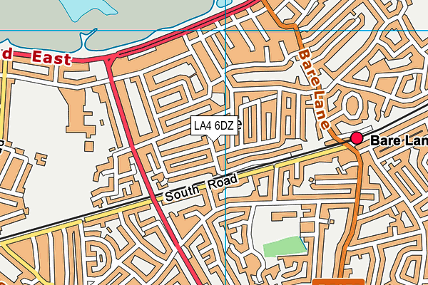 LA4 6DZ map - OS VectorMap District (Ordnance Survey)