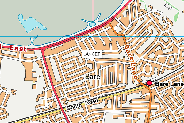 LA4 6ET map - OS VectorMap District (Ordnance Survey)