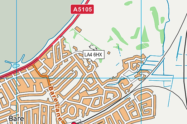 LA4 6HX map - OS VectorMap District (Ordnance Survey)
