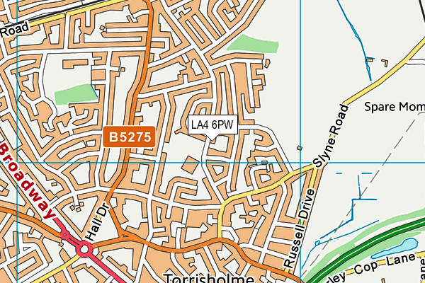 LA4 6PW map - OS VectorMap District (Ordnance Survey)