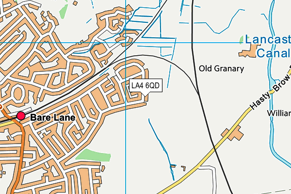 LA4 6QD map - OS VectorMap District (Ordnance Survey)