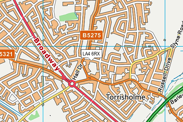 LA4 6RX map - OS VectorMap District (Ordnance Survey)