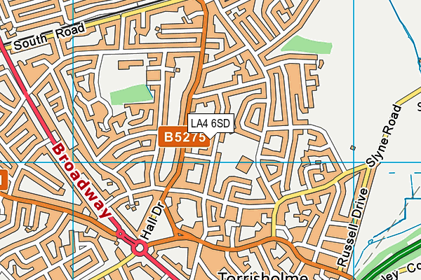 LA4 6SD map - OS VectorMap District (Ordnance Survey)