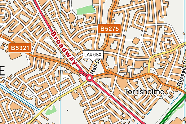 LA4 6SX map - OS VectorMap District (Ordnance Survey)