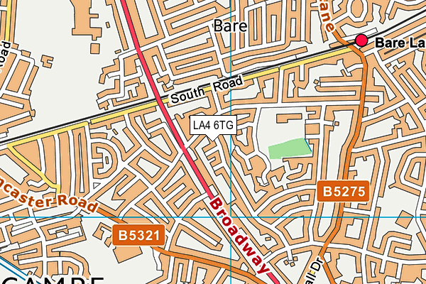 LA4 6TG map - OS VectorMap District (Ordnance Survey)