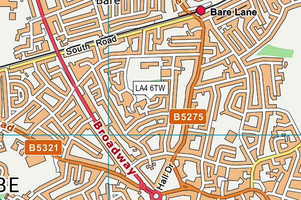 LA4 6TW map - OS VectorMap District (Ordnance Survey)