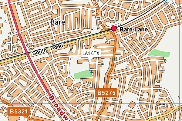 LA4 6TX map - OS VectorMap District (Ordnance Survey)