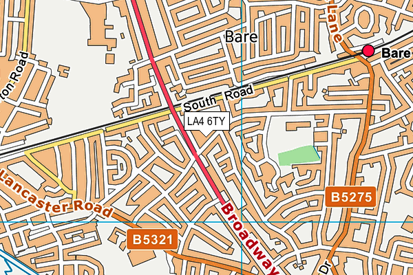 LA4 6TY map - OS VectorMap District (Ordnance Survey)