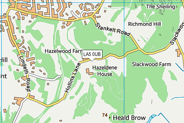 LA5 0UB map - OS VectorMap District (Ordnance Survey)