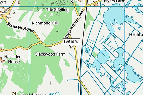 LA5 0UW map - OS VectorMap District (Ordnance Survey)