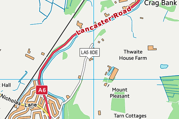 LA5 8DE map - OS VectorMap District (Ordnance Survey)