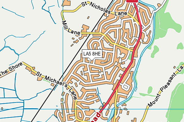 LA5 8HE map - OS VectorMap District (Ordnance Survey)