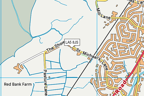 LA5 8JS map - OS VectorMap District (Ordnance Survey)
