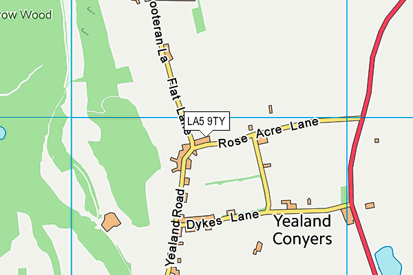 LA5 9TY map - OS VectorMap District (Ordnance Survey)