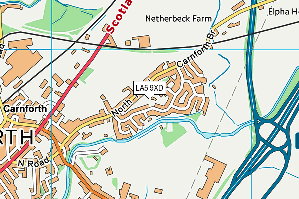 LA5 9XD map - OS VectorMap District (Ordnance Survey)