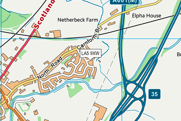 LA5 9XW map - OS VectorMap District (Ordnance Survey)