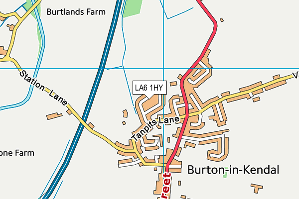 LA6 1HY map - OS VectorMap District (Ordnance Survey)