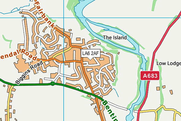 LA6 2AF map - OS VectorMap District (Ordnance Survey)