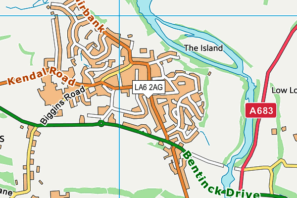 LA6 2AG map - OS VectorMap District (Ordnance Survey)