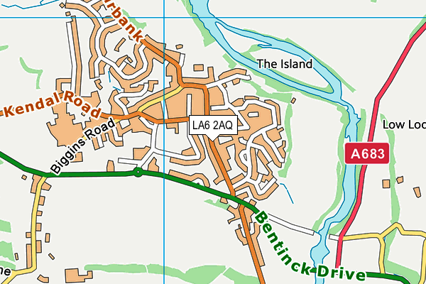 LA6 2AQ map - OS VectorMap District (Ordnance Survey)