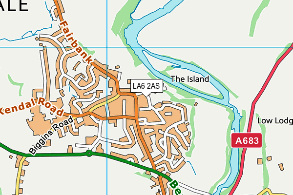 LA6 2AS map - OS VectorMap District (Ordnance Survey)