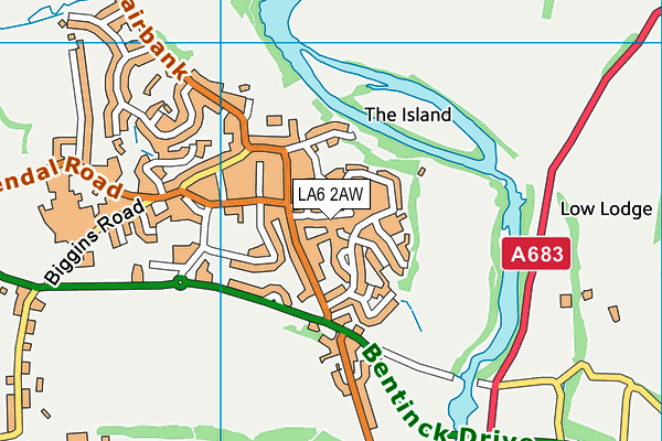 LA6 2AW map - OS VectorMap District (Ordnance Survey)