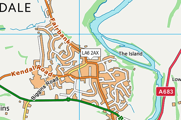 LA6 2AX map - OS VectorMap District (Ordnance Survey)