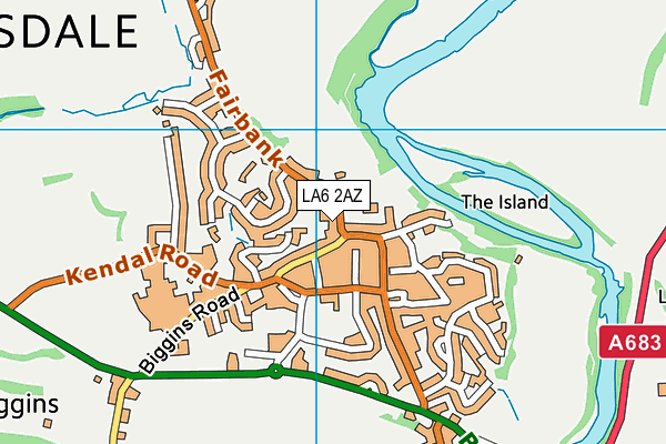 LA6 2AZ map - OS VectorMap District (Ordnance Survey)