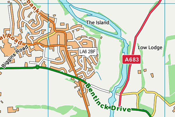 LA6 2BF map - OS VectorMap District (Ordnance Survey)