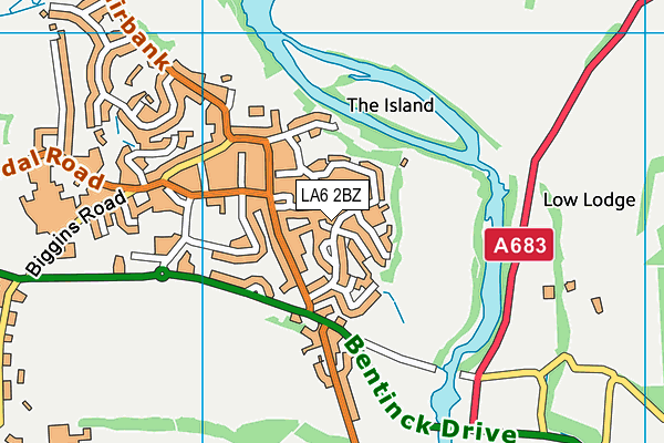 LA6 2BZ map - OS VectorMap District (Ordnance Survey)