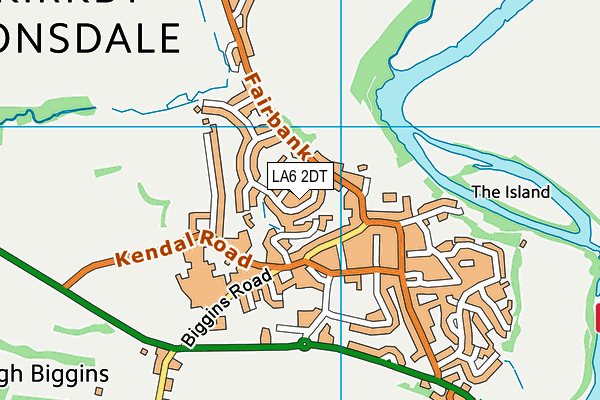 LA6 2DT map - OS VectorMap District (Ordnance Survey)