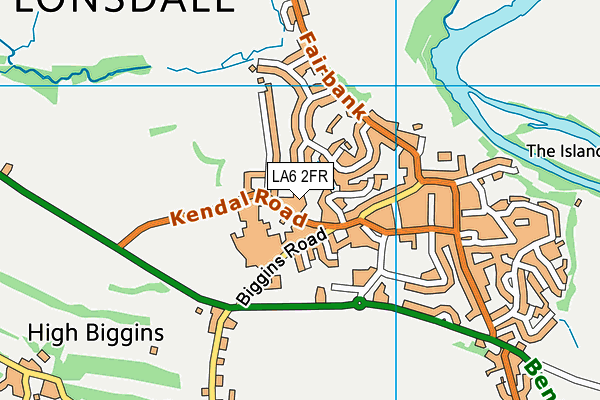 LA6 2FR map - OS VectorMap District (Ordnance Survey)