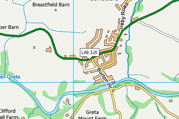 LA6 3JX map - OS VectorMap District (Ordnance Survey)