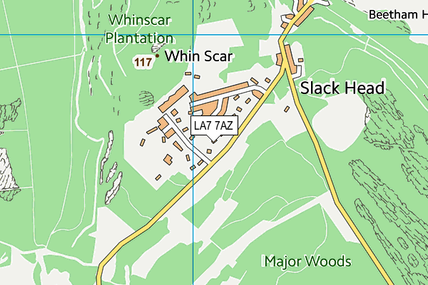 LA7 7AZ map - OS VectorMap District (Ordnance Survey)