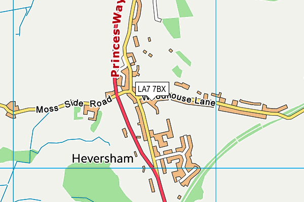 LA7 7BX map - OS VectorMap District (Ordnance Survey)