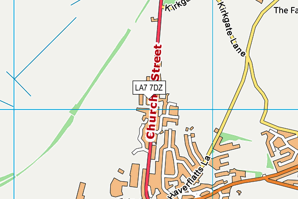 LA7 7DZ map - OS VectorMap District (Ordnance Survey)