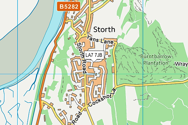 LA7 7JB map - OS VectorMap District (Ordnance Survey)