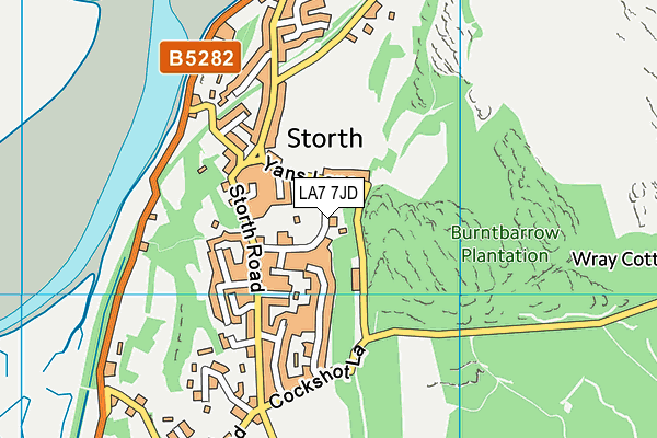LA7 7JD map - OS VectorMap District (Ordnance Survey)