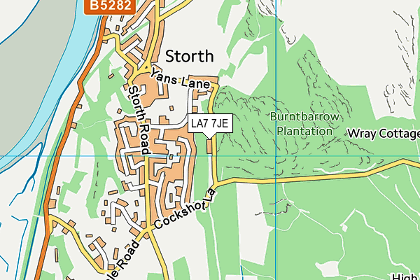 LA7 7JE map - OS VectorMap District (Ordnance Survey)