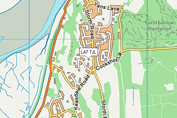 LA7 7JL map - OS VectorMap District (Ordnance Survey)