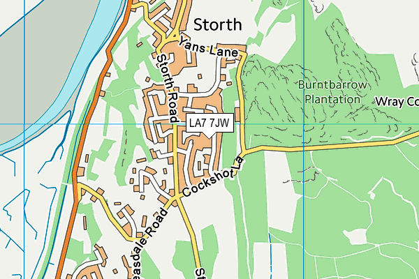 LA7 7JW map - OS VectorMap District (Ordnance Survey)