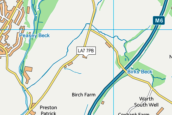 LA7 7PB map - OS VectorMap District (Ordnance Survey)