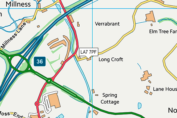 LA7 7PF map - OS VectorMap District (Ordnance Survey)