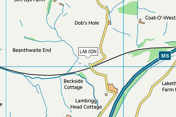 LA8 0DN map - OS VectorMap District (Ordnance Survey)