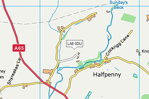 LA8 0DU map - OS VectorMap District (Ordnance Survey)